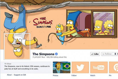 6- The Simpsons - شخصیت کارتونی - تعداد لایک‌ها در فیس‌بوک: 71,670,847