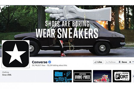 6- شرکت تولیدکننده پوشاک ورزشی Converse – تعداد لایک‌ها: 39,746,817
