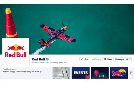 5- شرکت تولیدکننده نوشیدنی‌های انرژی‌زای Red Bull – تعداد لایک‌ها: 43,244,579