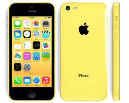 6- iPhone 5C که تقریبا همان iPhone 5 است فقط بدنه فلزی ندارد ، از محبوب‌ترین‌های آمریکایی‌هاست.