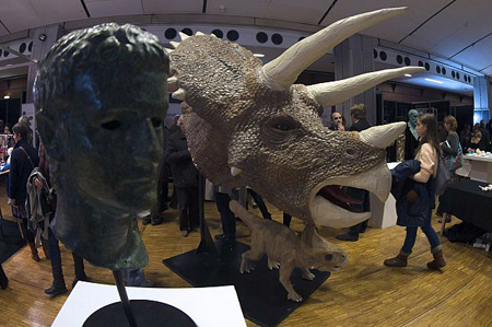سر دایناسور Triceratops به کمک 600 قطعه مجزا توسط چاپگر سه‌بعدی تولید شده و در معرض دید عموم قرار گرفته است