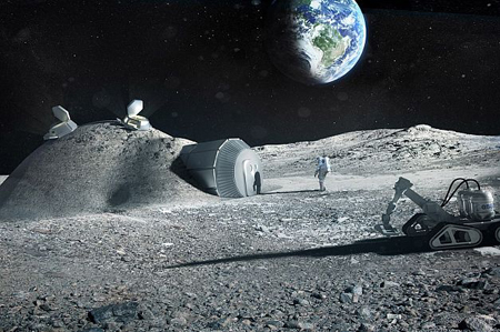آژانس فضایی اروپا(ESA) با معماران همکاری می‌کند تا به‌کمک چاپگر سه‌بعدی از خاک کره ماه استفاده کند و ساختمانی به نام Lunar Base روی ماه بسازد