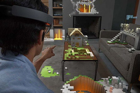 با این عینک هوشمند در خانه می‌توانید بازی Minecraft را به صورت سه‌بعدی در فضای اتاق نشیمن اجرا کنید