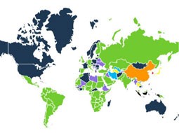 نمودار محبوب‌ترین پیام‌رسان‌های موبایلی در جهان به تفکیک کشوری