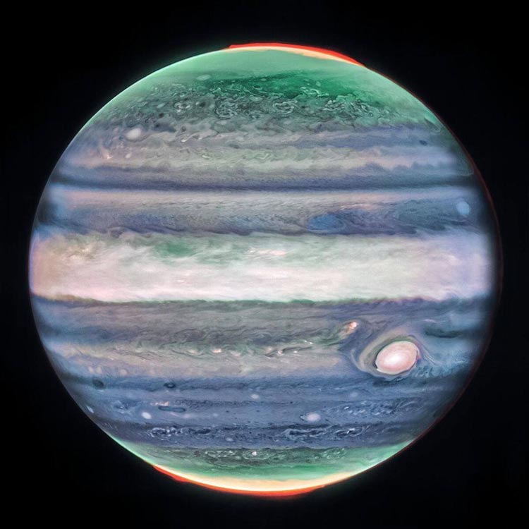 تصویر شگفت‌انگیز تلسکوپ جیمز وب از مشتری